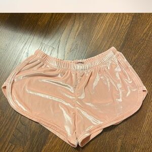 Brandy Melville Pink Velvet Shorts